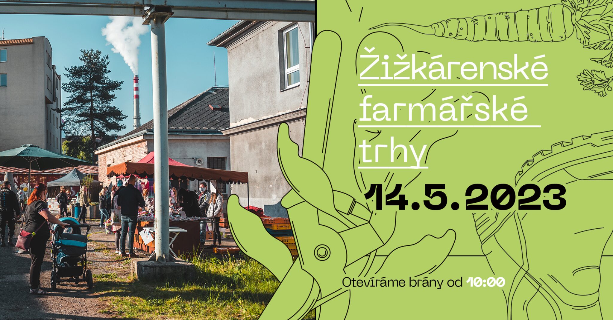 plakát k akci Farmářské trhy v Žižkárně // JARO